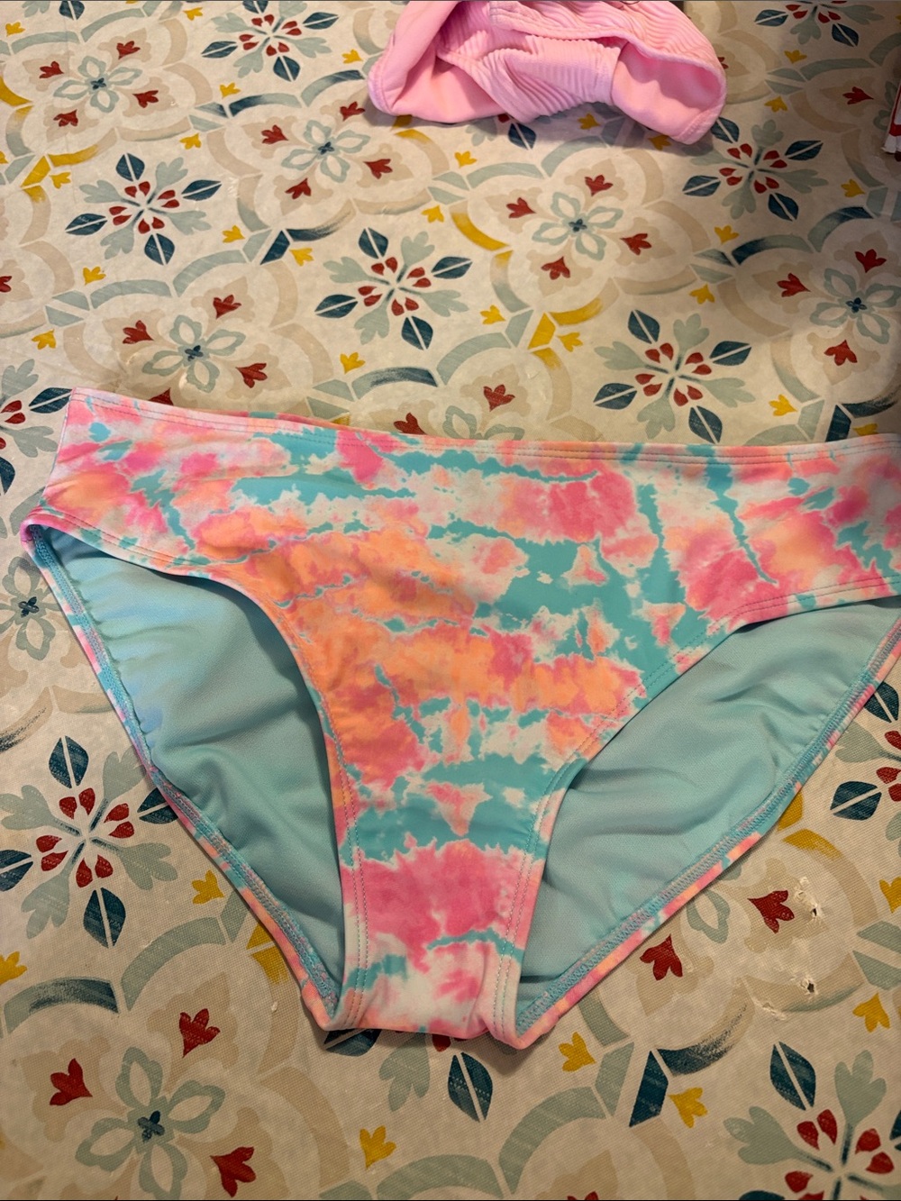 art class Tie-Dye Bikini Bottoms in Pink, Orange, Aqua